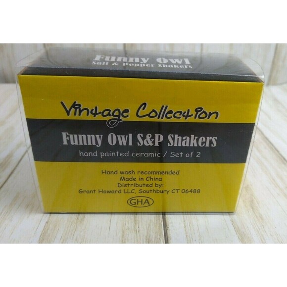 Owl Salt & Pepper Shakers Set Ceramic Hand Painted Kitchen Birds New - Picture 6 of 6